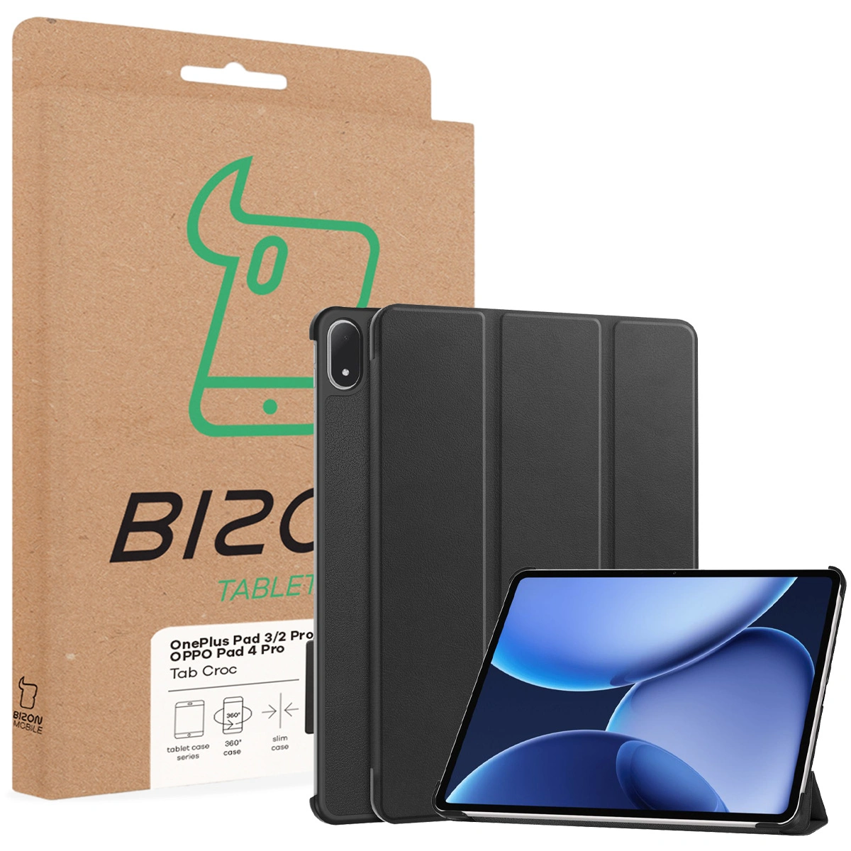 Przód pudełka Bizon Case z dedykowaną etykietą do OnePlus Pad 3 / OnePlus Pad 2 Pro / OPPO Pad 4 Pro